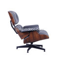 Wenkeamer tiidleaze Eames lounge stoel yn lear